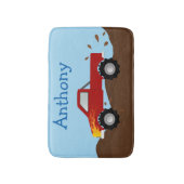 Rood monster vrachtwagen met vlammen badmat (Voorkant Verticaal)