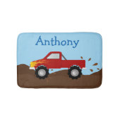 Rood monster vrachtwagen met vlammen badmat (Voorkant)