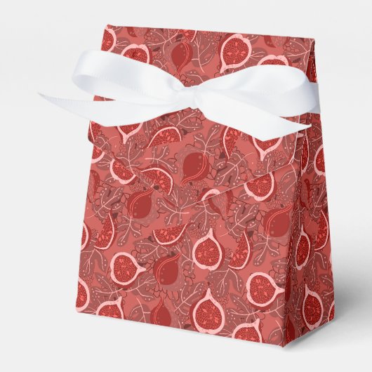 Rood mooi vijgenfruitpatroon bedankdoosjes (Voorkant Zijde)