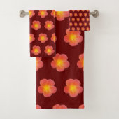 Rood moss Roos ventilator naadloos patroon op Bad Handdoek (Insitu)