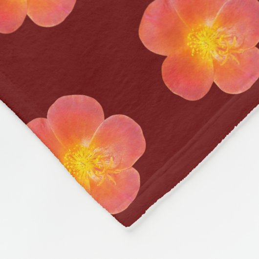 Rood moss Roos ventilator naadloos patroon op Fleece Deken (Hoek)