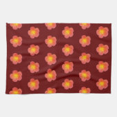 Rood moss Roos ventilator naadloos patroon op Theedoek (Horizontaal)