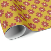  rood mosterdgeel Zuid-Frankrijk Flower Cadeaupapier (Rol Hoek)