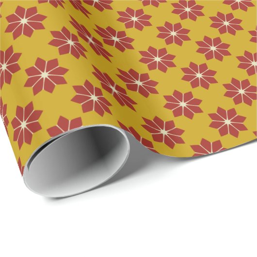 rood mosterdgeel Zuid-Frankrijk Flower Cadeaupapier (Rol Hoek)