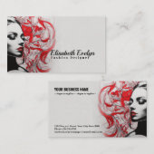 Rood Motief en Plant Silhouet Ornamental g654 Visitekaartje (Voorkant / Achterkant)