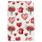 Rood motief met harten voor Valentijnsdag Medium Cadeauzakje (Achterkant)