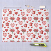 Rood motief met harten voor Valentijnsdag Tissuepapier (Craft)