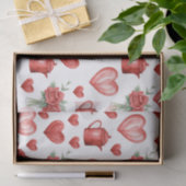 Rood motief met harten voor Valentijnsdag Tissuepapier (Geschenk)