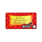 Rood Motorfiets adreslabel Etiket (Voorkant)