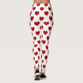 Rood Mozaïek Hartpatroon Leggings (Achterkant)