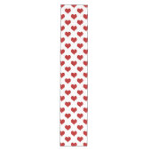 Rood Mozaïek Hartpatroon Medium Tafelloper (Voorkant)