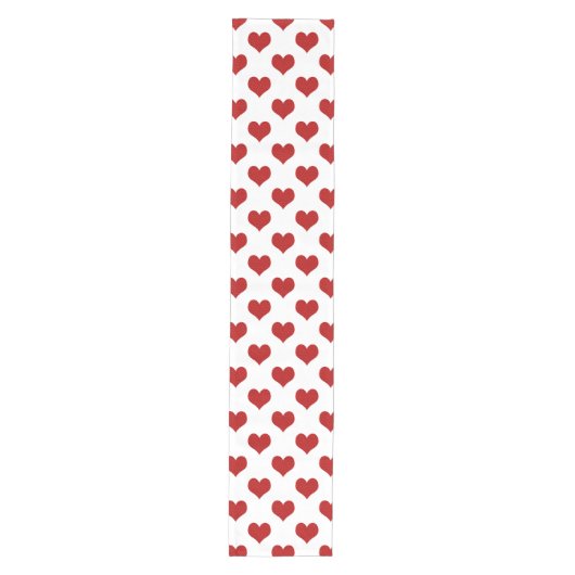 Rood Mozaïek Hartpatroon Medium Tafelloper (Voorkant)