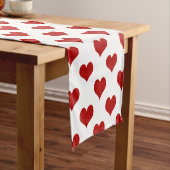 Rood Mozaïek Hartpatroon Medium Tafelloper (Voorbeeld)