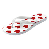 Rood Mozaïek Hartpatroon Teenslippers (Schuin)