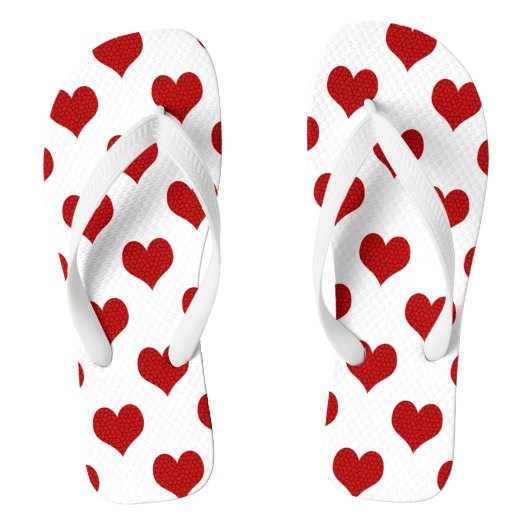 Rood Mozaïek Hartpatroon Teenslippers (Voetbed)
