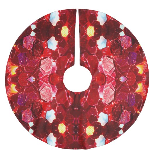Rood mozaïekglanzend glitterpatroon v3 kerstboom rok (Voorkant)