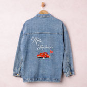 Rood Mrs Brides Achternaam Klassieke Auto Denim Ja Denim Jacket (Hangar)