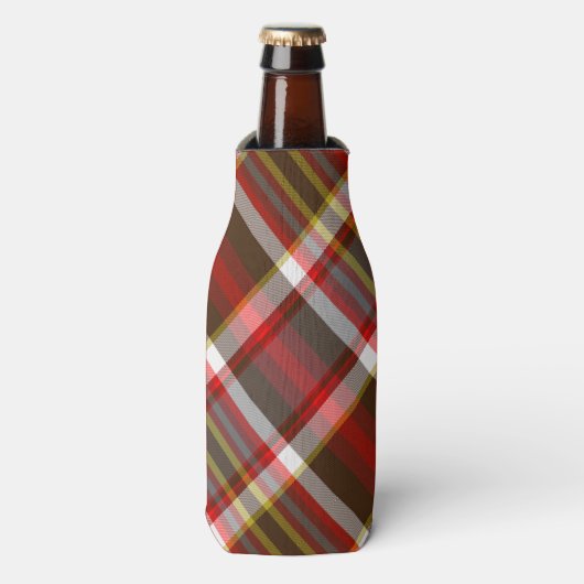 Rood Multi Plaid Flesjeskoeler (Fles Voorkant)