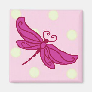 Rood n Roze Dragonfly magneet