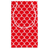 Rood naadloos cirkelpatroon klein cadeauzakje (Achterkant)