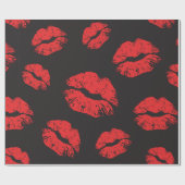  rood naadloos patroon op zwarte achtergrond. cadeaupapier (Vlak)