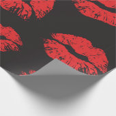  rood naadloos patroon op zwarte achtergrond. cadeaupapier (Hoek)