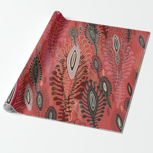 Rood naadloze decoratieve achtergrond met gestilee cadeaupapier
