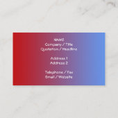 Rood naar blauwe kleuren, eenvoudig ontwerp. visitekaartje (Achterkant)