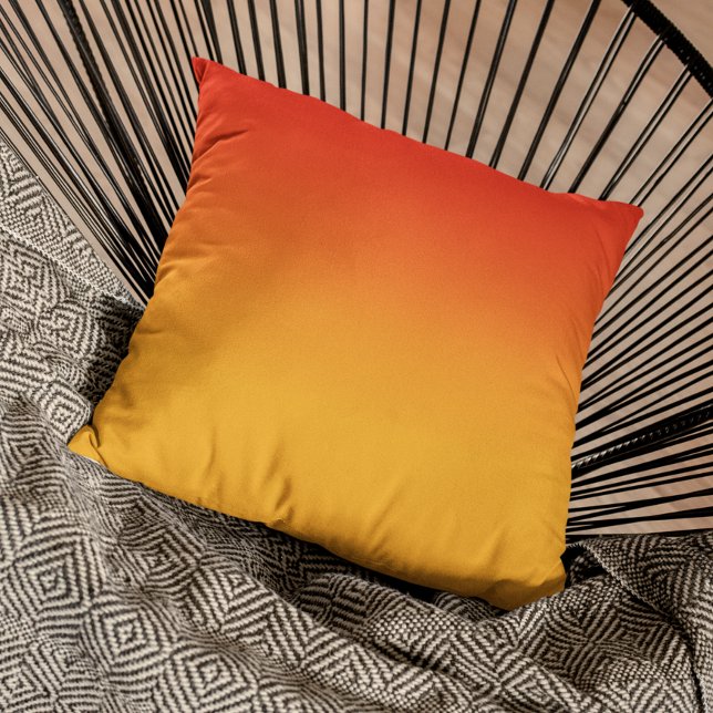 Rood naar Oranje  Gradiënt Ombre Vervaging Kussen (Creator heeft geüpload)