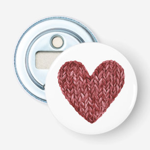 Rood namaakbrei hart button flesopener