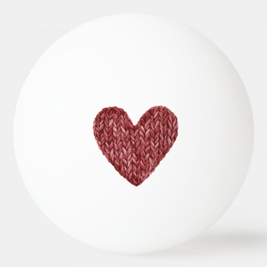 Rood namaakbrei hart pingpongbal (Voorkant)