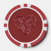 Rood namaakbrei hart poker chips (Voorkant)