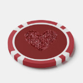 Rood namaakbrei hart poker chips (Enkel)