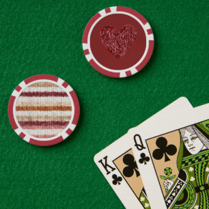 Rood namaakbrei hart poker chips