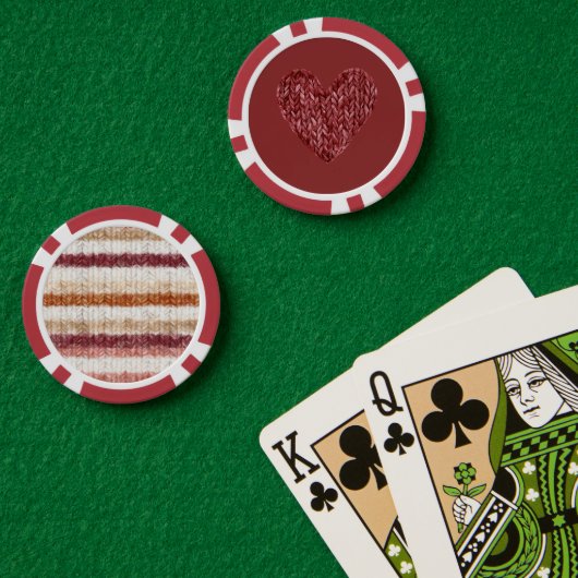 Rood namaakbrei hart poker chips (Pokertafel (Dubbel))