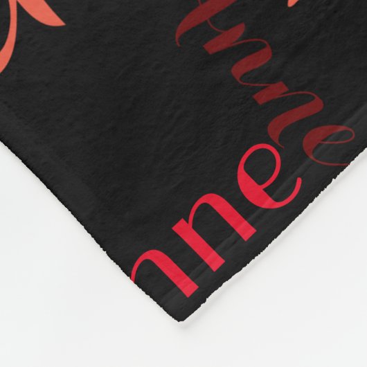 Rood Namen Patroon all-over Zwart Stijlvol Fleece Deken (Hoek)