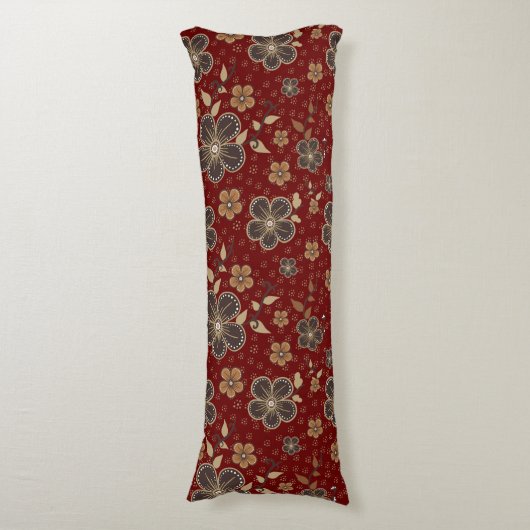 Rood natuurlijk bloemlichaam kussen (Voorkant Verticaal)