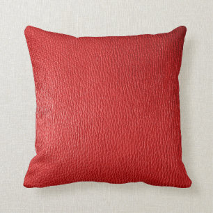 Rood natuurlijk leder look kussen