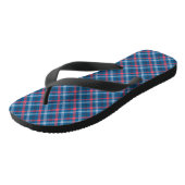 Rood Navy Blauw Lichtblauw Geruit Tartan Plaid  Teenslippers (Schuin)