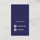 Rood & Navy Blauw Moderne Chevron Stripes Visitekaartje (Achterkant)