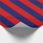Rood, Navy Blue XL Stripes Patroon V Cadeaupapier (Hoek)
