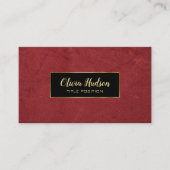 Rood nep leer visitekaartje (Voorkant)