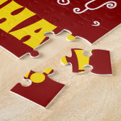 Rood, Nepgoud 21e Verjaardag + Aangepaste Naam Puz Legpuzzel (Zijkant)