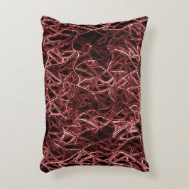 Rood netwerk van roestvast en gevlekt draad accent kussen