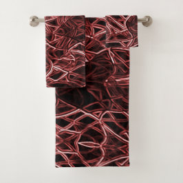Rood netwerk van roestvast en gevlekt draad bad handdoek