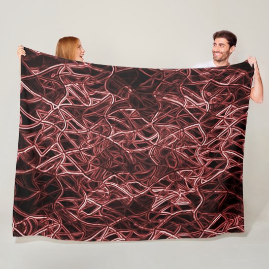 Rood netwerk van roestvast en gevlekt draad fleece deken (In situ)