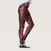 Rood netwerk van roestvast en gevlekt draad leggings (Rechts)