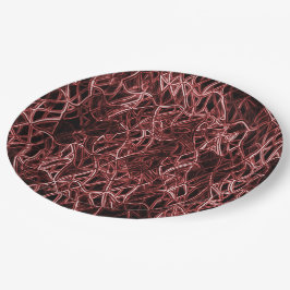 Rood netwerk van roestvast en gevlekt draad papieren bordje