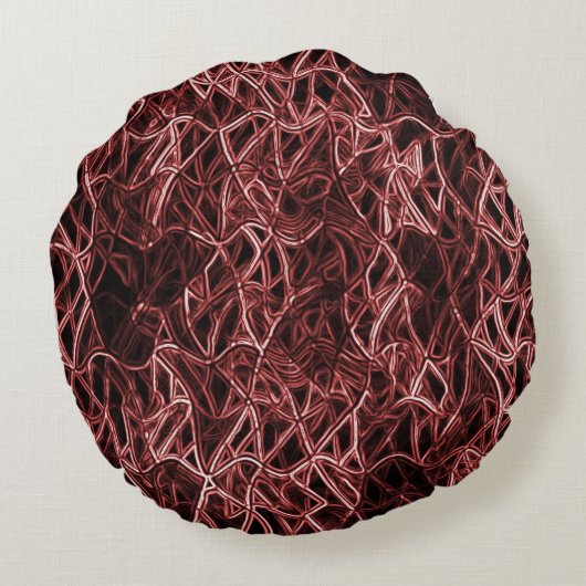 Rood netwerk van roestvast en gevlekt draad rond kussen (Achterkant)