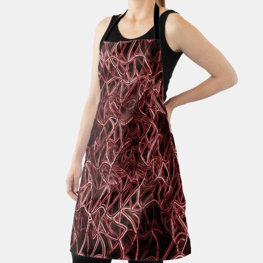 Rood netwerk van roestvast en gevlekt draad schort (Insitu)